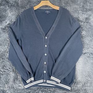 Brooks Brothers 346 Cardigan Sweater Size Large Navy Blue Long Sleeve Preppy